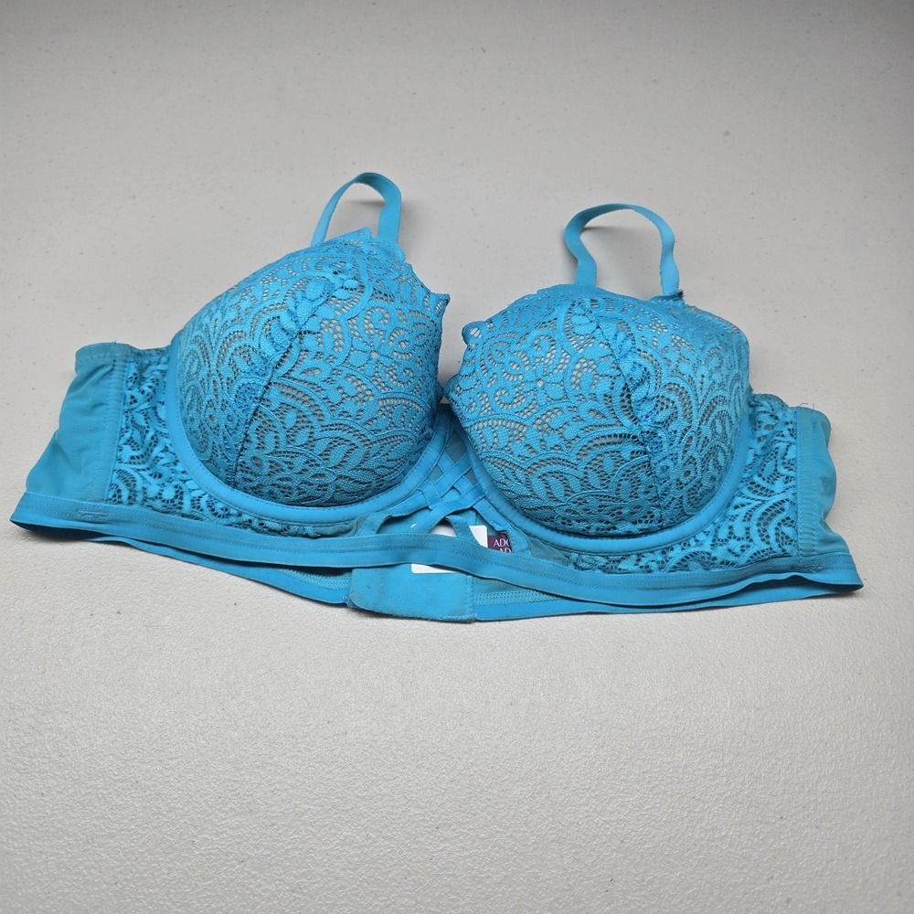 Adored By Adore Me Women Bra 40C Blue Dakota Longline Underwired Lace Strap